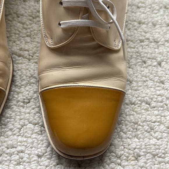 Gucci 2-Tone Patent Leather Heeled Oxfords Shoes Size 6 EUC - Picture 4 of 14